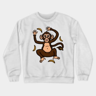 Monkey throwing Bananas design- Going bananas Crewneck Sweatshirt